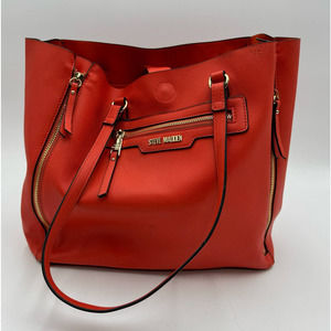 Steve Madden B Terra Unlined Tote Poppy Orange Purse Shoulder Bag Satchel Bucket